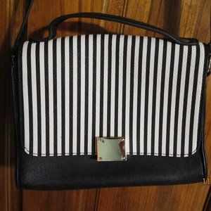 Small Shoulder Bag Black White Striped